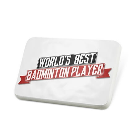 Porcelein Pin Worlds Best Badminton Player Lapel Badge – (The Best Badminton Player)
