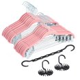 thumbnail image 2 of VECELO 20-Pack Velvet Clothes Hangers, 16.5in Heavy-Duty Hangers with Adjustable Clips, Non-Slip, Space-Saving, Pink, 2 of 5