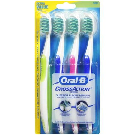 Oral B pro health crossaction toothbrush, soft - 4 ea /pack