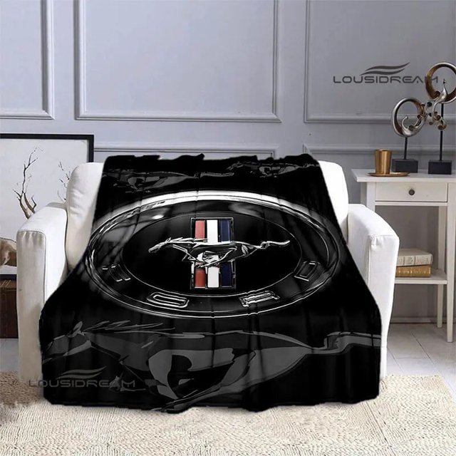 Mustang-Manta de franela con estampado de logotipo de coche, manta cálida para camas, manta de arcoíris, manta de Picnic, forros de cama, regalo de cumpleaños