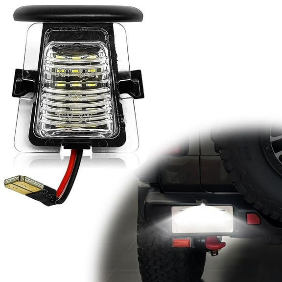Yassdwbn New Clear Len License Plate Light For Jeep Wrangler JK 2007-2017 White