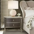 thumbnail image 3 of Michael Amini Villa Cherie Wood & Marble Nightstand in Hazelnut Brown, 3 of 13