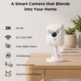 thumbnail image 3 of Owl Indoor Security Camera 2K, 5G/2.4G WiFi Home Camera with Color Night Vision, Pet Camera Dog Cat Monitor, Baby Nanny Cam with 2-Way Audio, PIR Motion Detection, MicroSD/Cloud Storage, Magnetic, 3 of 11