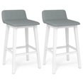 thumbnail image 1 of Gymax 29'' Upholstered Barstools w/ Low Back Footrest & Wood Legs for Kitchen Island, 1 of 8