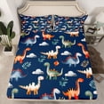 thumbnail image 2 of Castle Fairy Cute Dinosaur Queen Sheet Sets for Kids Teens,Cartoon Wildlife Dino Bed Set, 2 of 7