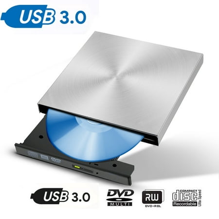 External CD DVD Drive,Type C USB 3.0 Slim Portable External CD DVD Drive Burner Optical Drive CD+/-RW DVD +/-RW Superdrive Disc Duplicator Compatible with Mac/MacBook