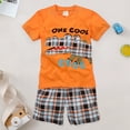 thumbnail image 2 of Ccpelsie Boys Clothes 2 Piece Print Short Sleeve T-Shirt Tops & Shorts Set Casual Kids Boys Summer OutfitOrange,7-8 Years, 2 of 8