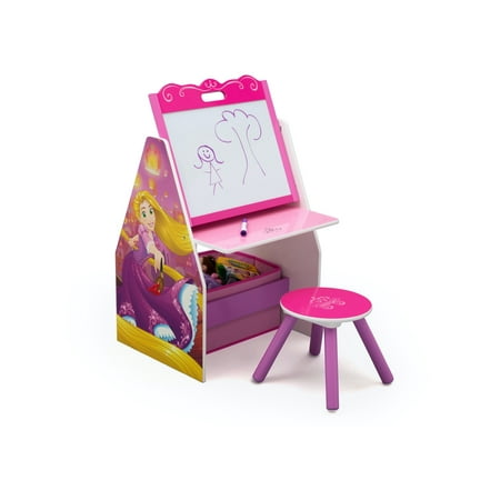 Disney Princess Deluxe Kids Art Table, Easel, Desk, Stool & Toy Organizer by Delta Children, Greenguard Gold Certified