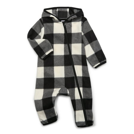 

Wonder Nation Baby Microfleece Pram with Hood Size 0M-12M