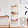 thumbnail image 5 of StorageWorks 3 Tier Door Hanging Storage Baskets, Wall Hanging Organizer, Cotton, Brown&White, 5 of 10