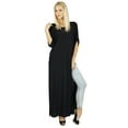 thumbnail image 4 of Bimba Women Long Spandex Top Dress with Side Slits Jazzy Casual Clothing Black, 4 of 5