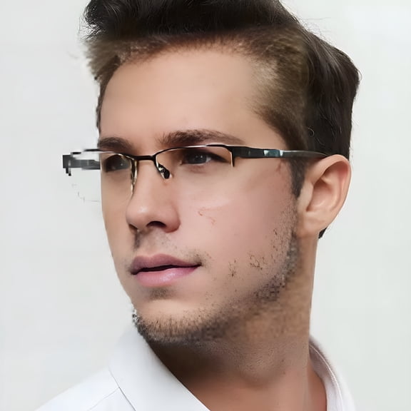 GJX 2026 New Men Blue Light Blocking Glasses Half Frame Clear View Strong Hinge Transparent Eye Protection Bluelight Glasses Spectacles Eyewear Blue Light Glasses Clear