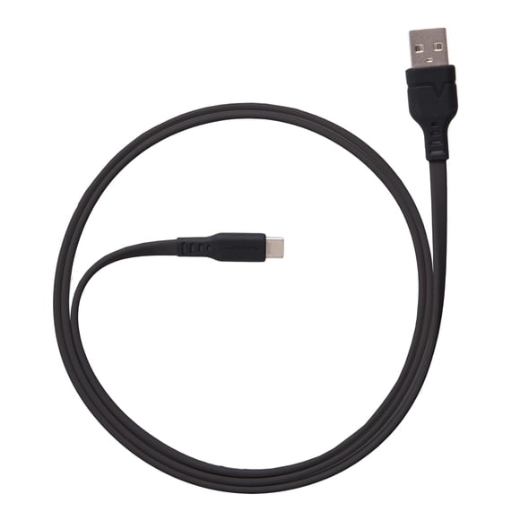 Ventev - Cable Plano Chargesync Usb A A Usb C De 3,3 Pies | Diseño De Carga Rápida Sin Enredos | Compatible Con Samsung Galaxy S24 Note 20/10 Google Pixel Oneplus Ipad Pro/Air Macbook Pro/Air - Negro