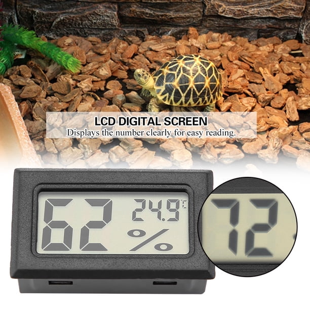 Higrómetro Digital Integrado, Monitor De Termómetro De Temperatura De Humedad Con Sonda Integrada, Color Negro