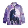 thumbnail image 4 of Uorisanigo Quarter Zip Pullover Sweatshirts Long Sleeve Half Zipper Sweatshirts Loose Horse Purple Marble Quarter Zipper Pullover Shirts Teen Girl Athletic Outerwear Trendy Clothes, 4 of 7