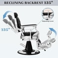 thumbnail image 5 of Black Sliver Barber Chairs for Barbershop, Heavy Duty Hydraulic Reclining Salon Chair for Hair Stylist, All Purpose Beauty Spa Shampoo Tattoo Pedicure Hairdresser Styling, 5 of 8