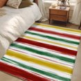 thumbnail image 6 of Red Green Stripe Kitchen Runner Rug 2.7x5 Washable Runners for Hallway Non Slip Modern Abstract Colorful Striped Large Area Rug Indoor Floor Carpet for Bathroom Laundry Entryway Bedroom Living Room, 6 of 9