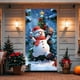 thumbnail image 1 of Cubierta de puerta de poliéster, decoración navideña, cubierta de puerta navideña de 35 x 71 pulgadas, tela navideña para colgar en la puerta, cortina con estampado de muñeco de nieve, decoración navi, 1 of 6