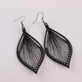 thumbnail image 7 of YLmarket 1 Pairs Eardrop Hollow Out Jewelry Gift Alloy Women Leaf Dangle Hook Earrings for Party Black, 7 of 7