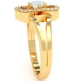thumbnail image 5 of Split Band Opal Diamond Cocktail Ring In 14k Yellow Gold, 5 of 6