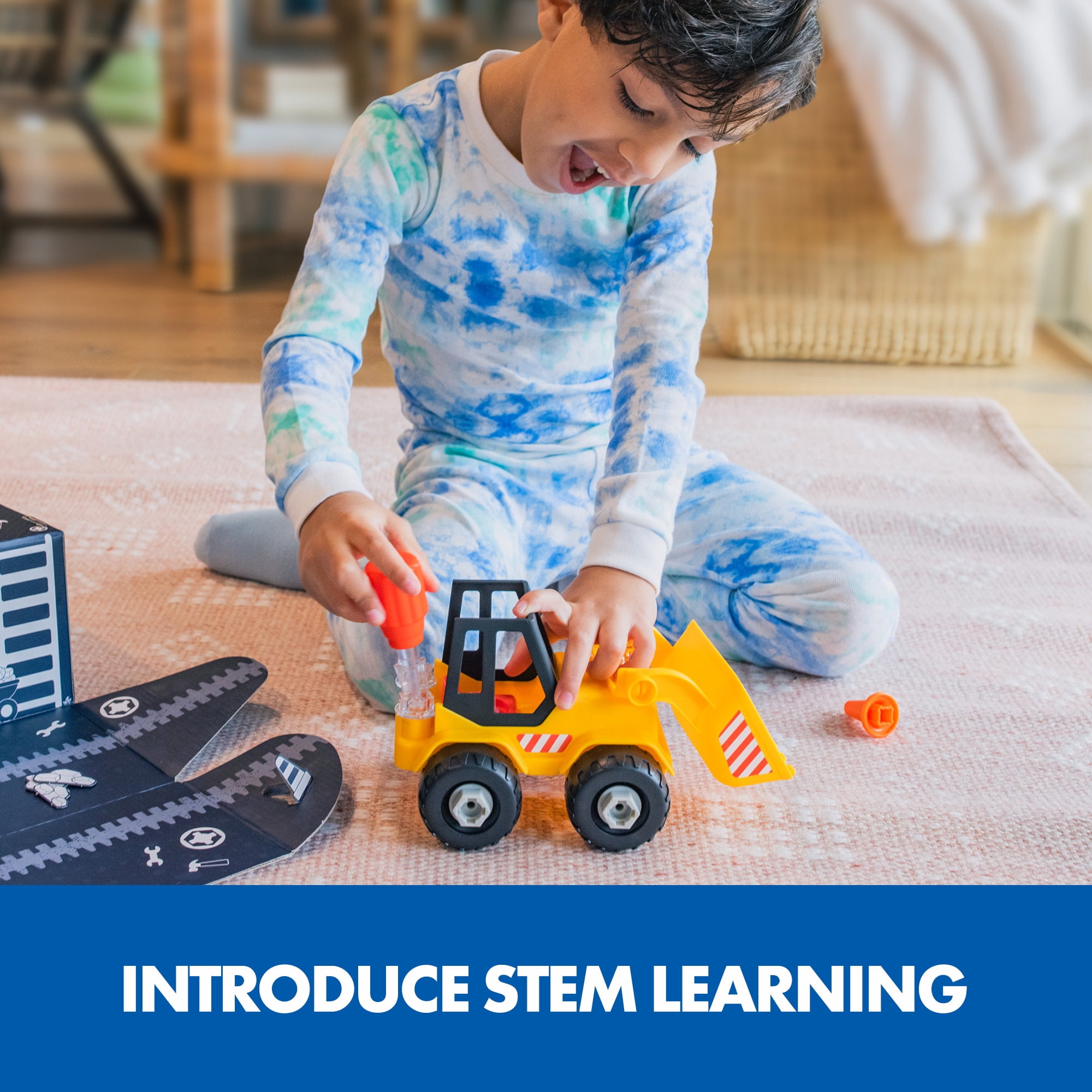 Educational Insights Design & Drill Bolt Buddies Bulldozer Take Apart Toy with Screwdriver Tool, Preschool STEM Toy, Ages 3+