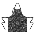 thumbnail image 2 of Black Paisley and Floral Pattern Apron-Garden Aprons for Women with Pockets-Cotton Linen Waterproof Kitchen Cooking Gardening Aprons Adjustable for Kitchen,Cooking,BBQ and Salon 33x27 Inch, 2 of 7