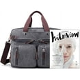 thumbnail image 4 of CoCopeanut Canvas Laptop Bag for Men Vintage Convertible Messenger Bag Fits 15.6 Inch Laptop, 4 of 7