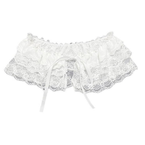 JZROCKER Tiered Ruffled Lace Shirt Extender for Women Tie Waist Bowknot Layering Top Lower Small Apron Skirt Shirt Undershirt