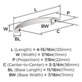 thumbnail image 3 of Amerock Arc 3-3/4 inch Center-to-Center Polished Chrome Cabinet Pull, 10 Pack, 3 of 4