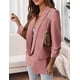 thumbnail image 3 of Blazer PRETTYGARDEN para mujer, manga larga, solapa abierta en la parte delantera, rosa, 3 of 6