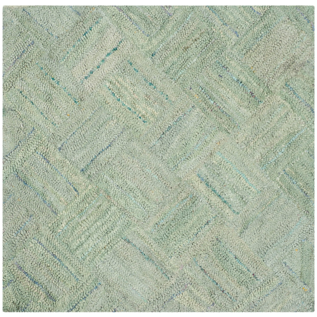 SAFAVIEH Nantucket Chadwick Geometric Cotton Area Rug, Green/Multi, 10' x 14'