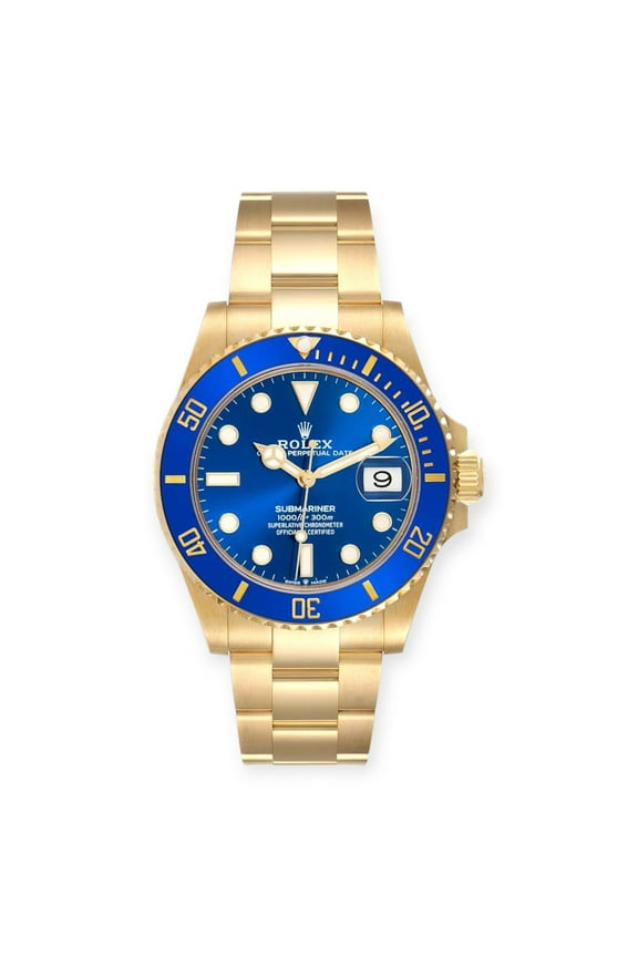 Pre-Owned Rolex Submariner 126618 Yellow Gold Blue Dial Bezel Mens Watch