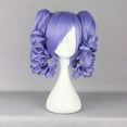 thumbnail image 2 of Unique Bargains Wigs for Women 14" Purple Curly Wig with Wig Cap Shoulder Length Ponytail, 2 of 6