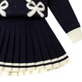 thumbnail image 5 of Enjoytime Outfits for Girls Print Long Sleeve Knit Sweater Top Pleated Skirt 2 Piece Set Fall Winter Holiday Kids Toddler Clothes, 5 of 7