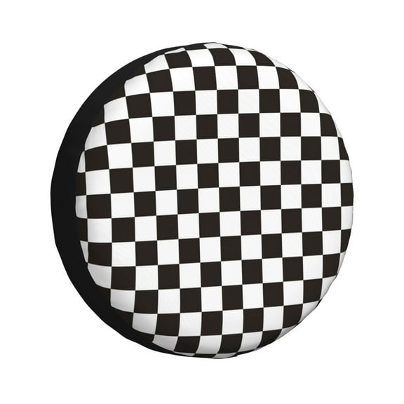 Kdxio Spare Tire Cover for RV Trailer, Waterproof Wheel Cover,Camper Spare Tire Cover Fit for Rv SUV Truck Travel Trailer 14 inch-Black and White Checkerboard