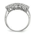 thumbnail image 2 of White Sterling Silver Ring Band Fashion Open Back Cubic Zirconia CZ Square Clear, 2 of 4