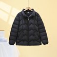 thumbnail image 5 of Packable Puffer Jacket Women Plus Size Winter Warm Jacket Padded Coats Lightweight Down Coat Long Sleeve Outerwear, 5 of 5