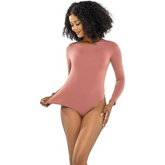 Gleefill Shapewear Bodysuit for Women Long Sleeve Tops Crew Neck Slimming Tummy Control,Women's Bodysuit Sexy Crew Neck Soft Long Sleeve Slim Fit Bodysuits Jumpsuit Casual Blouse Tops