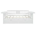 thumbnail image 3 of Full Size Daybed with Two Drawers, Solid Wood Daybed Frame with Small Tables on the Left and Right Sides, Wood Slat Support, No Box Spring Needed, White, 3 of 7