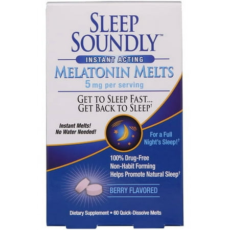 Sleep Soundly Dietary Supplement Melts Melatonin Berry Flavored 60 Each (Pack of 2)