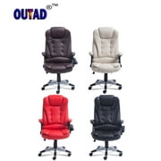Heated Vibrating Massage Chair with 6 Wire Massage Points Height&Back Adjustable Game Chair 360 Degree Rotation Computer Chair for Home Office On Sale Red