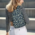 thumbnail image 5 of Bingfone Daisy Floral B Print Canvas College Laptop Backpack, Large Capacity Lightweight College Bookbag Casual Daypack-Medium, 5 of 5