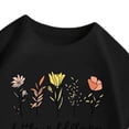 thumbnail image 5 of Babcutegg Cute Floral Print Short Sleeve T-Shirt With Wildflower Design, Soft Cotton Blend, Classic Crew Neck And Lightweight Fit For Warm Weather Black Size 2, 5 of 5