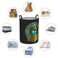 thumbnail image 6 of TEQUAN Waterproof Laundry Hampers, Cartoon Pyramid Ufo Alien Pattern Clothes Storage Basket with Handle (M), 6 of 7