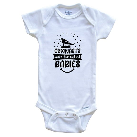 Gymnasts Make the Cutest Babies Funny Gymnastics Baby Bodysuit, 0-3 months white