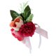 thumbnail image 1 of Broche de flores para novios, ramillete de rosas de té, decoración para fiestas Rojo brillante, 1 of 7