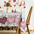 thumbnail image 2 of Valentine''s Day Tablecloth 60×84 Inch Rectangle, Buffalo Plaid Pink Love Hearts Washable Table Cover for Party Picnic Dinner Decor, 2 of 6