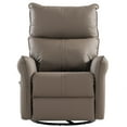 thumbnail image 3 of 360 Degree Swivel Rocking Recliner Chair, Glider Chair with Side Pocket for Living Room，Brown, 3 of 6