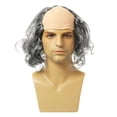 thumbnail image 2 of Peluca calva para Halloween, Cosplay, circunferencia de la cabeza, 58 ~ 60cm, peluca para fiesta de disfraces, peluca calva de científicos locos para pelo gris, 2 of 8