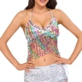 thumbnail image 1 of Blusa de poliéster con borlas y lentejuelas para danza del vientre, estilo indio, informal, para mujer, 1 of 4